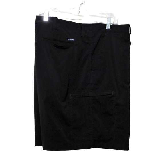 Chaps Golf Shorts 50B Actual W52 Black Flat Front Big & Tall Polyester Blend - Picture 1 of 7
